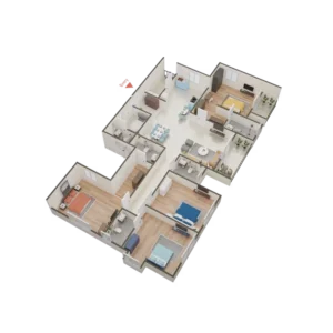 4 bhk unit plan