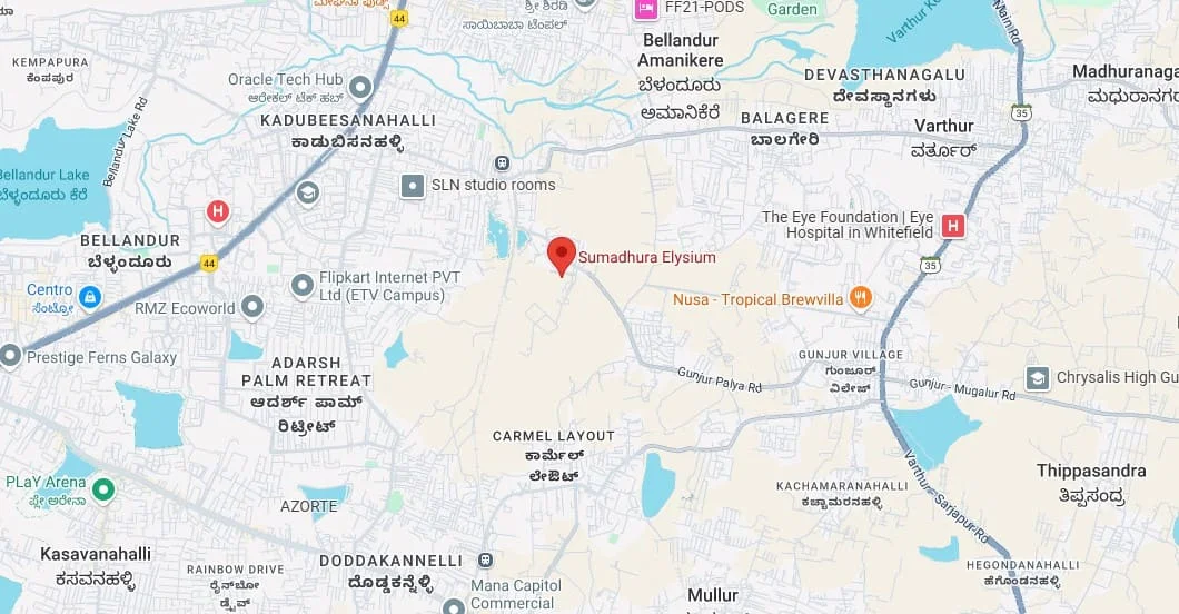 sumadhura-elysium-location-map